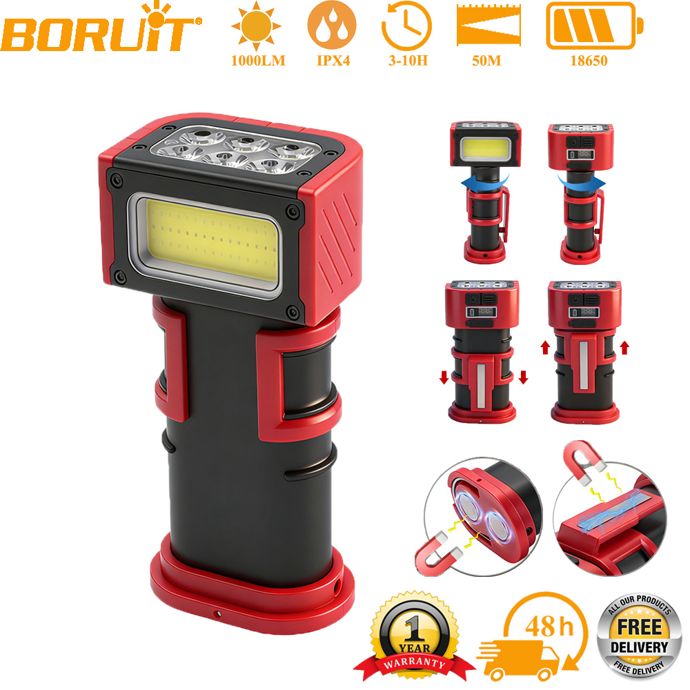 Outdoor Lighting Hooks - BORUiT COB LED Work Light 1000LM