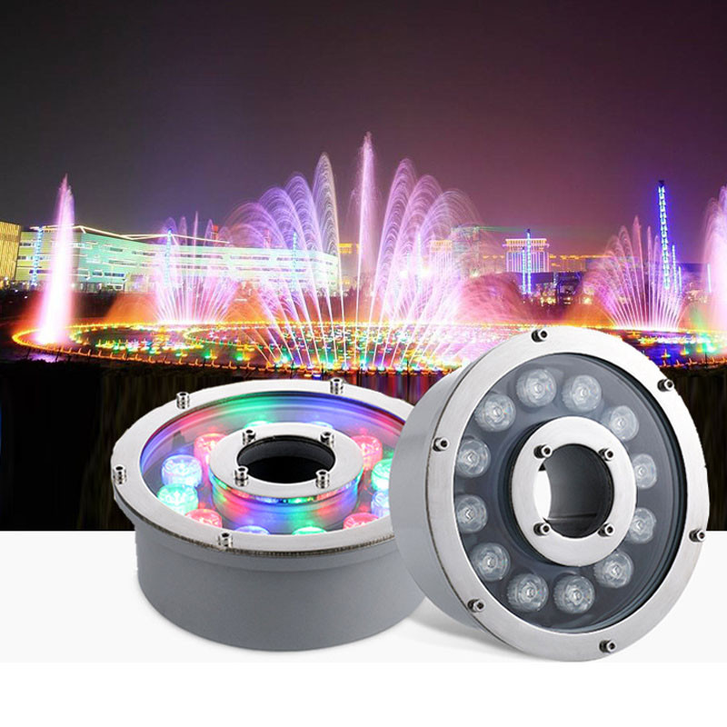 Outdoor Lighting Around Pool - LED Fountain Lamps 12V 24V Round