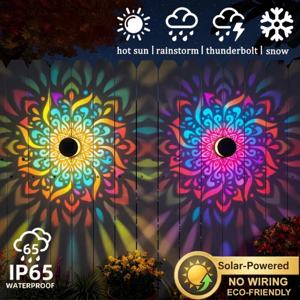 Solar Wall Sconce - Sunflower Mandala Solar Wall Lamp LED