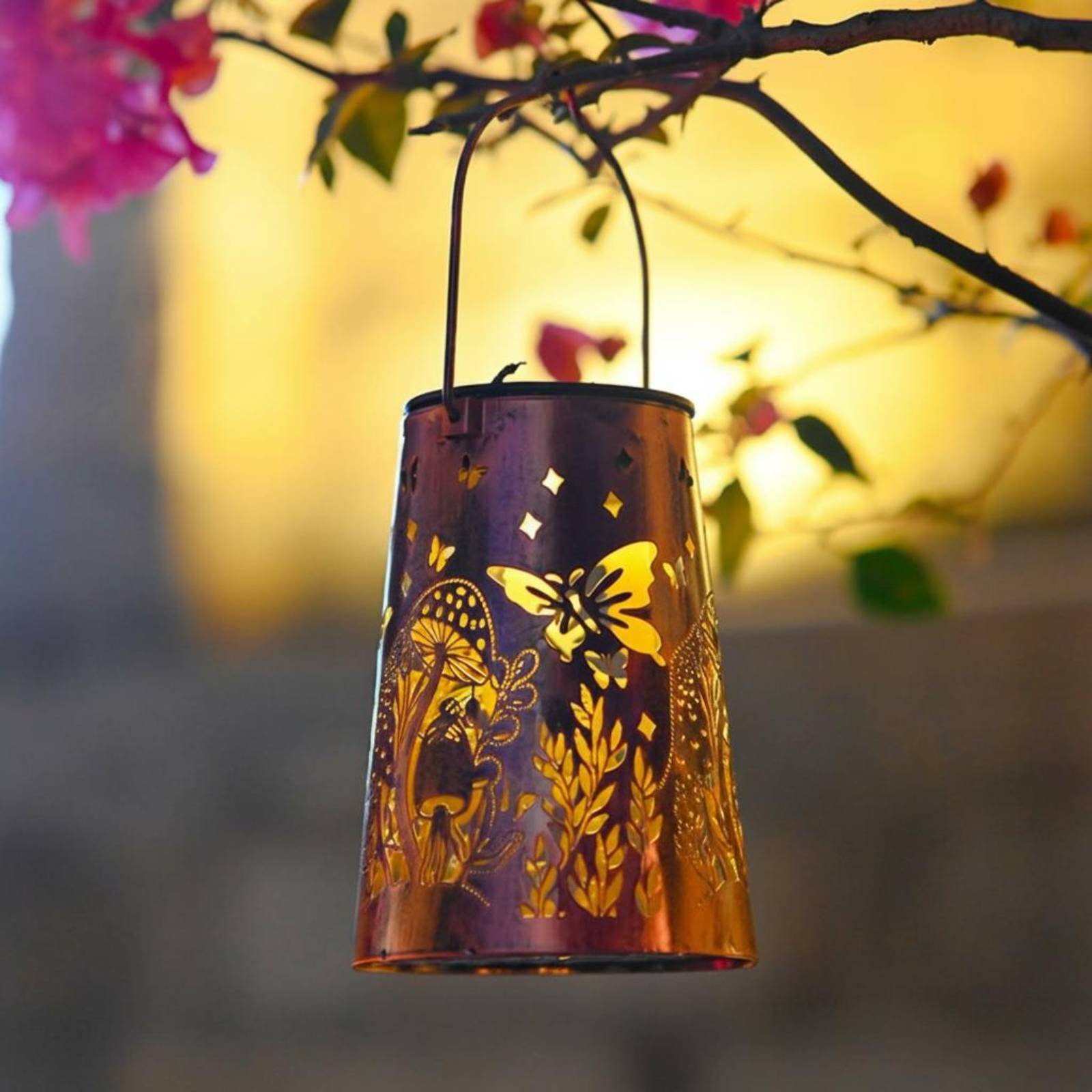 Floral Garden Lantern Pattern  - Outdoor Lighting Battery Powered review and price