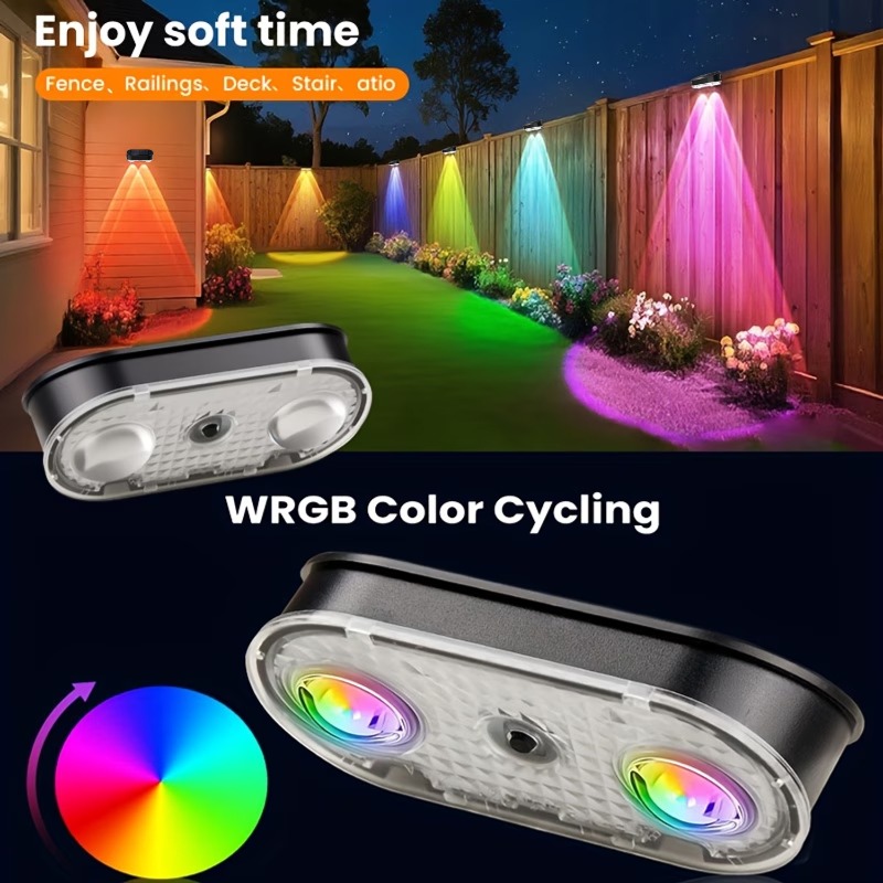 RGB Solar Fence Light IP44, 8  - Solar Wall Sconce review and price