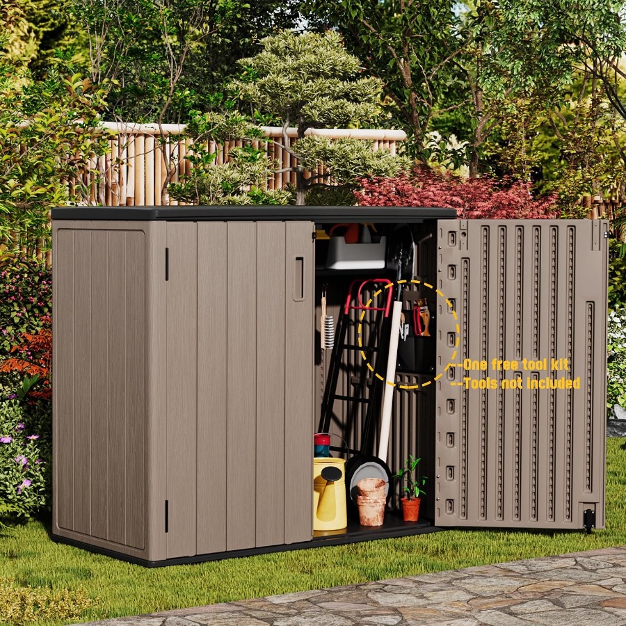 Large Outdoor Storage Box, Res - Outdoor Lighting Garage review and price