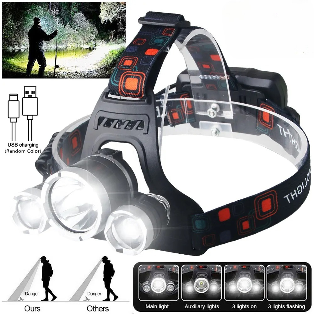 High Power LED Headlamp 18650  - Outdoor Lighting Battery Powered review and price